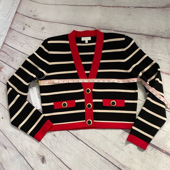 NWT Ronny Kobo Nautical Striped Cardigan Sweater - Picture 11 of 14